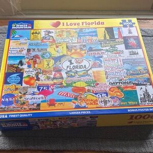 White Mountain I Love Florida Jigsaw Puzzle - Yellow & Blue Artwork